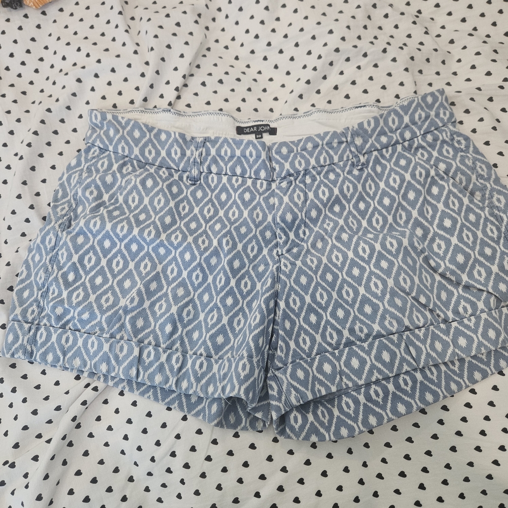 Dear John Sky Blue Patterned Women's Bermudas